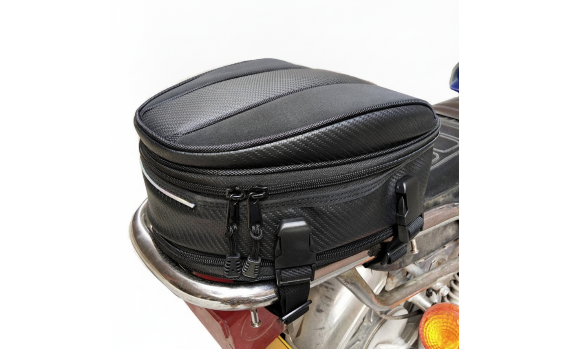 Expandable Motorcycle Tail Bag Reflective for Touring Riders, Commuters
