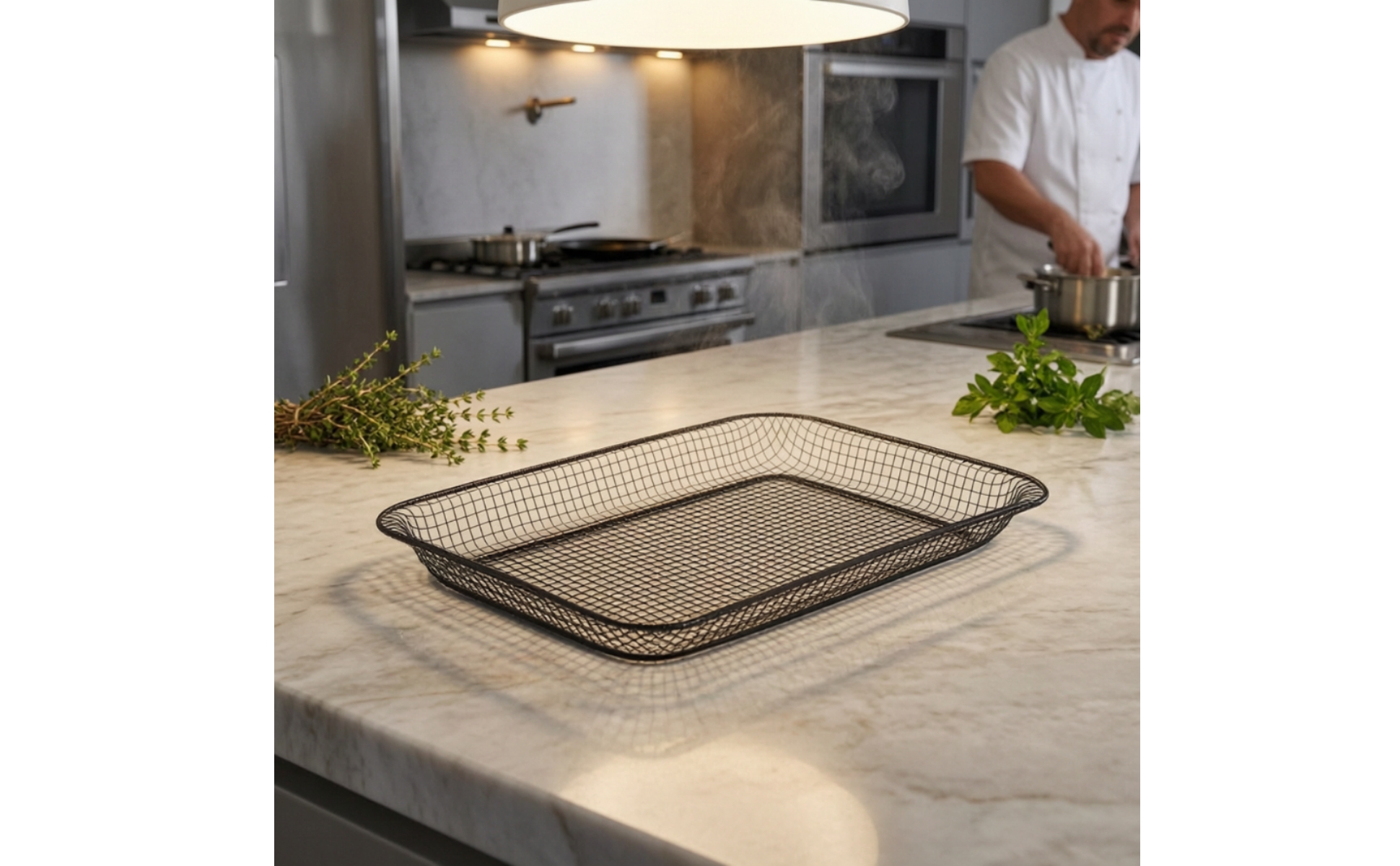 304 Stainless Steel Mesh Baking Basket Heat-Resistant for Commercial Kitchens