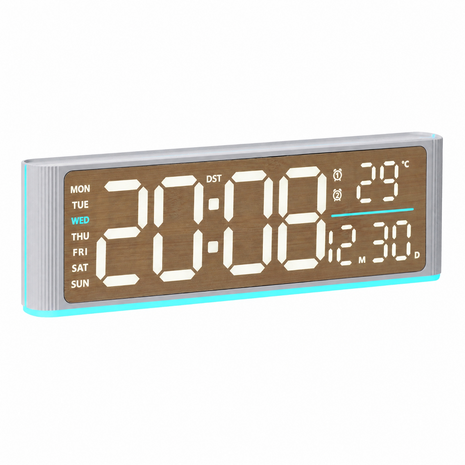 Tabletop Alarm Clock with Wall Hanging Option Plug AC Powered for Study Area