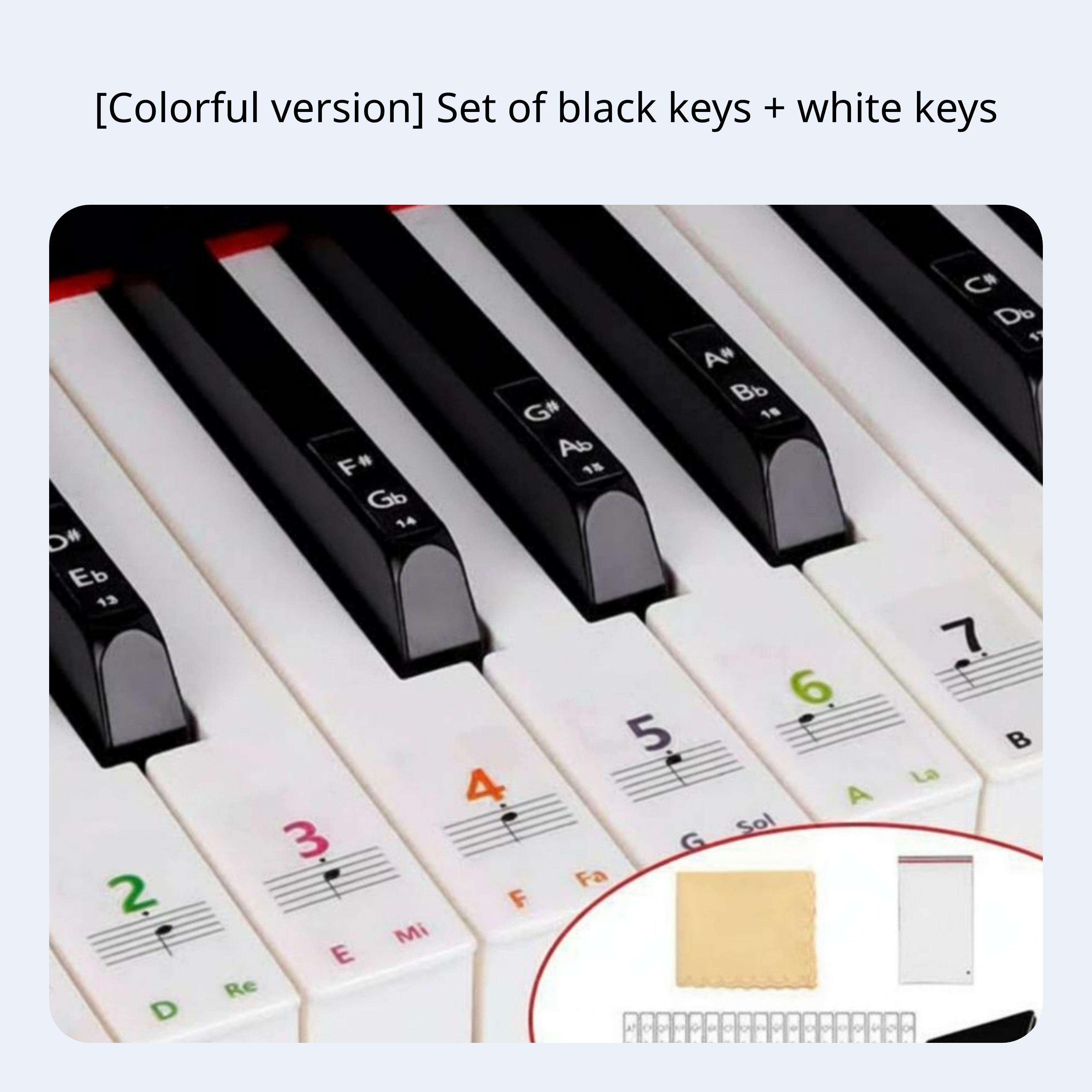 Piano Keyboard Stickers, Colorful Note Decals for Beginners