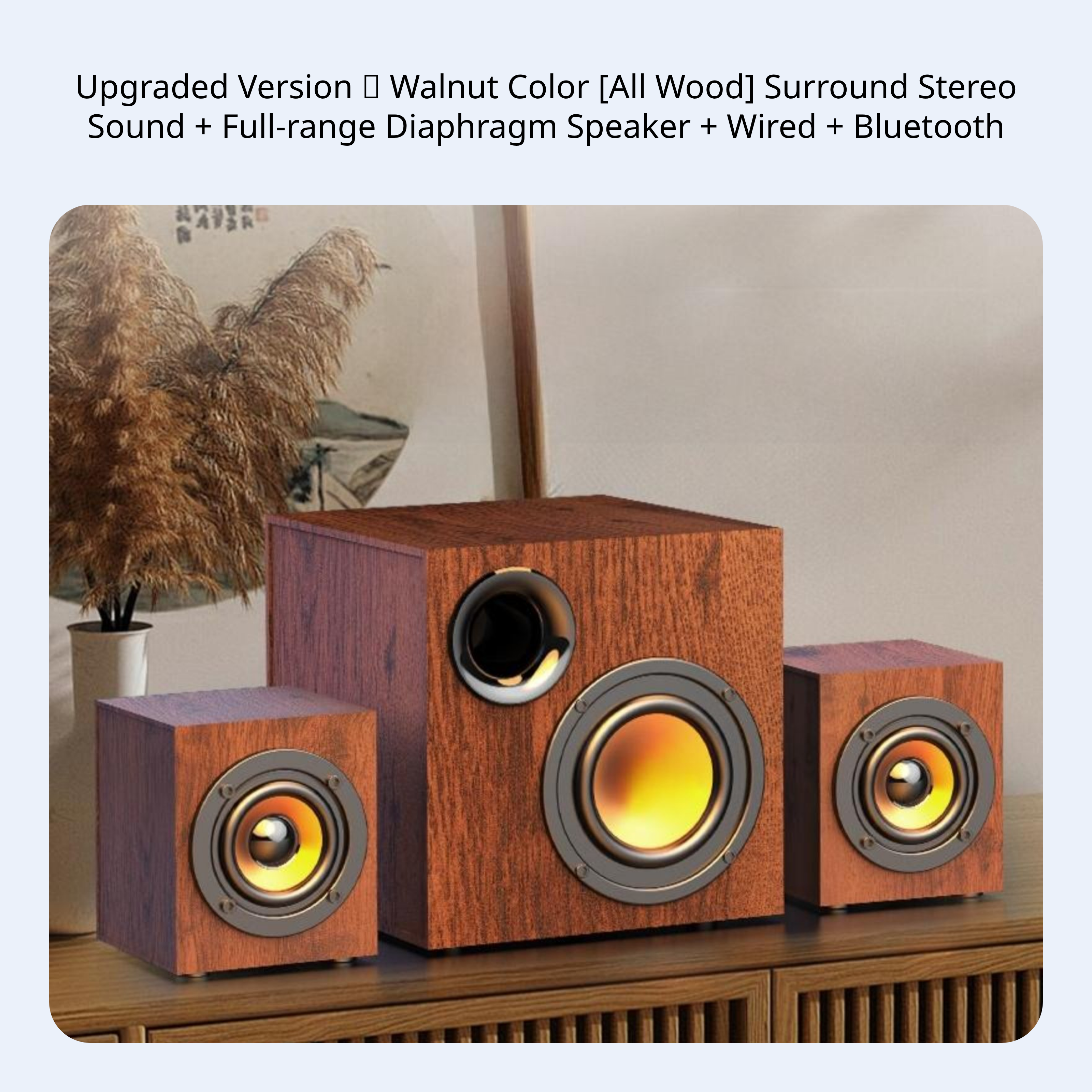 Bluetooth Computer Speaker with Subwoofer, Wooden Stereo - Picture 8 of 10