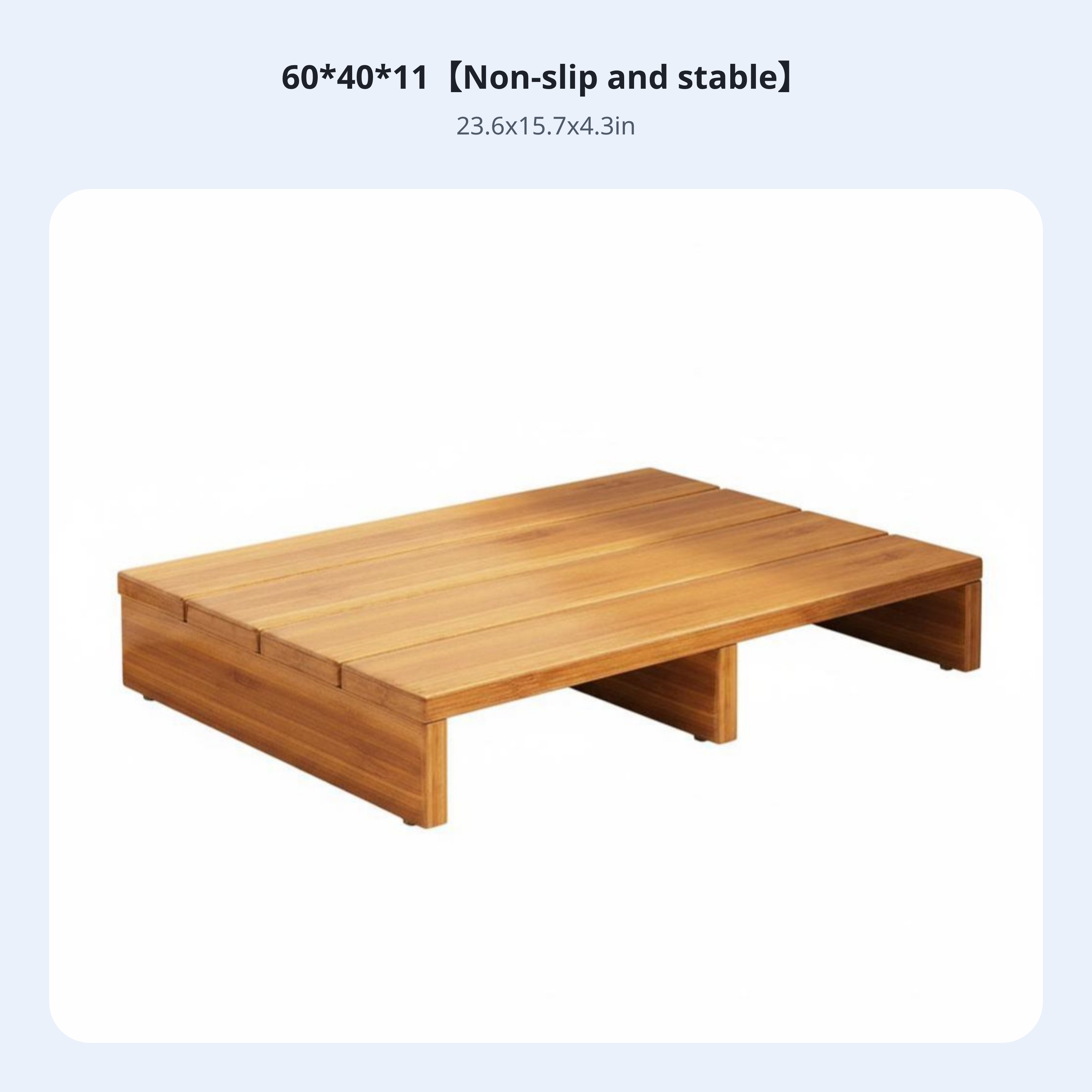 Single-Step Wooden Stool Ergonomic Support Small Wooden Riser small Size