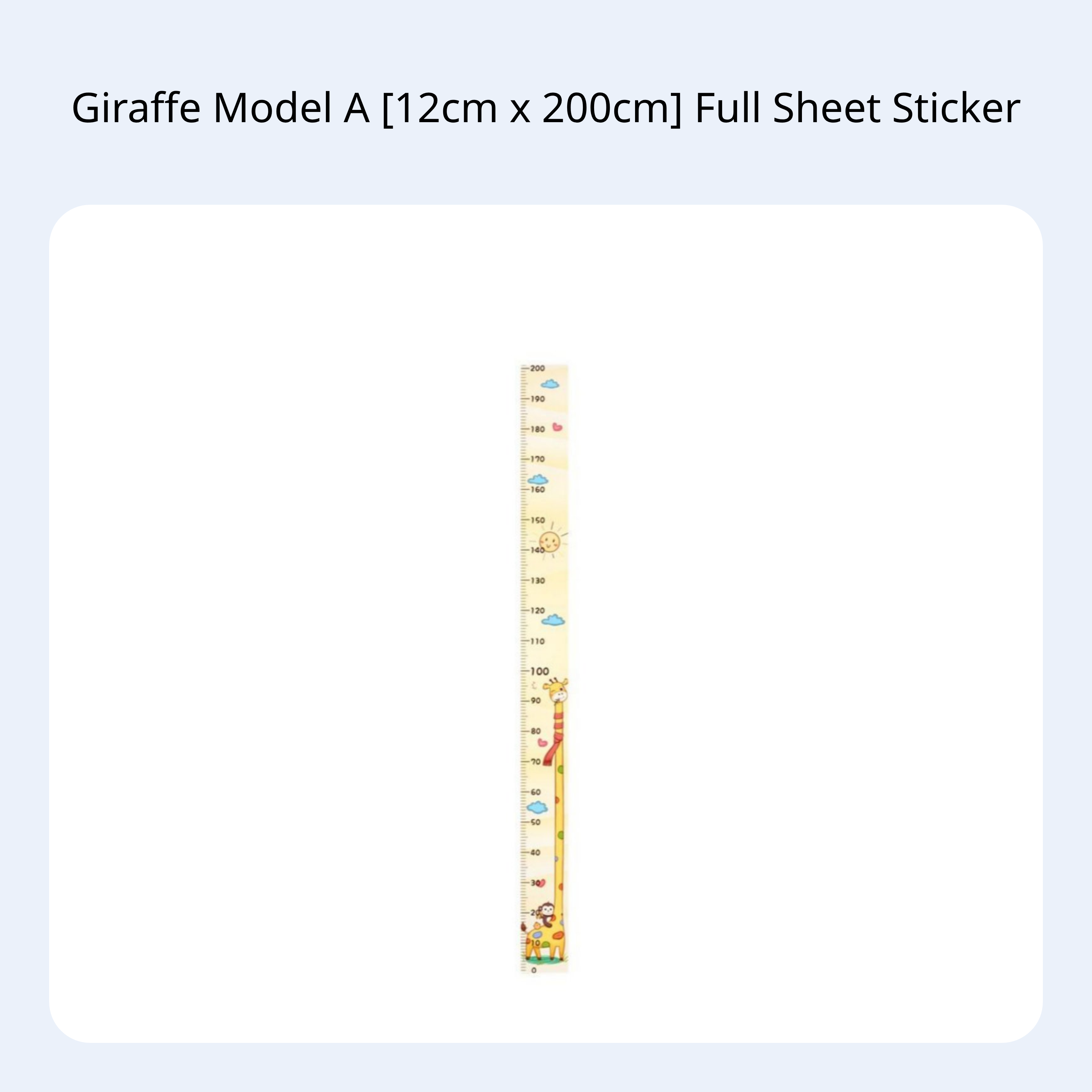Cartoon Kids Height Chart Waterproof Removable Wall Decal, Growth Chart
